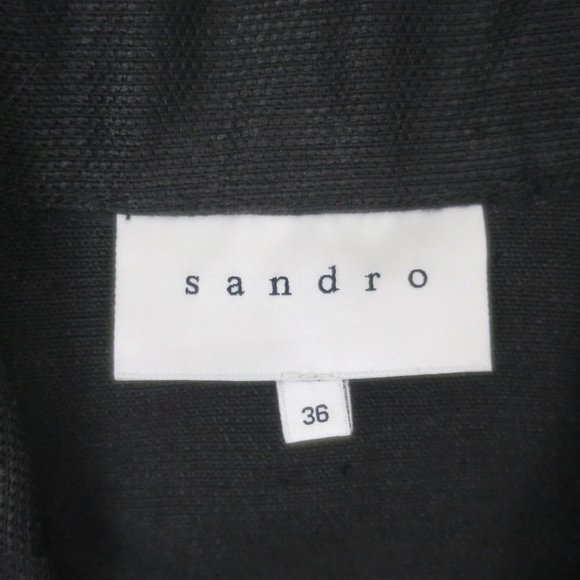 Sandro Linen Vest With Leather Detail Size 36 (S) - Picture 9 of 11